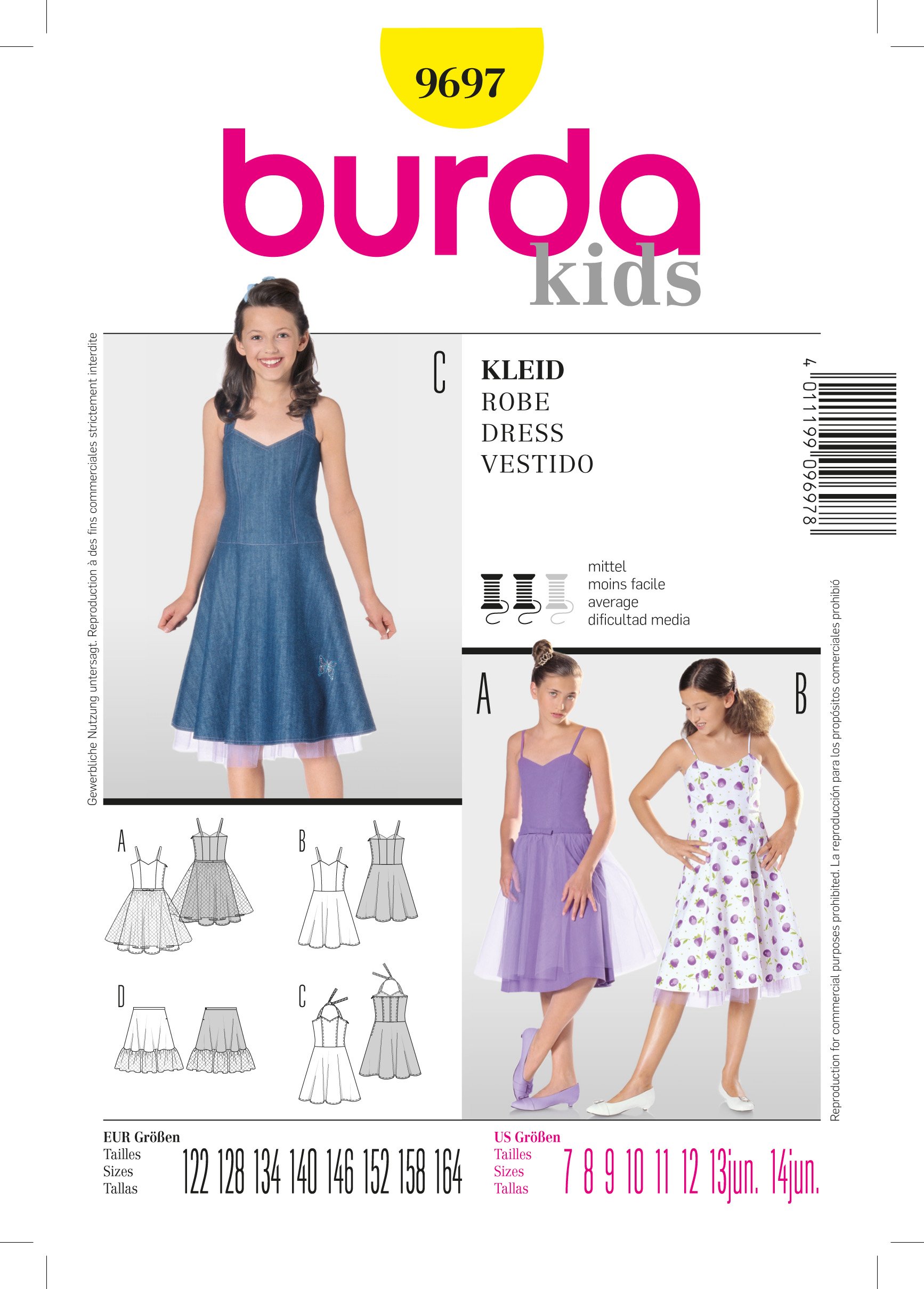 Patron Burda 9697 Robe
