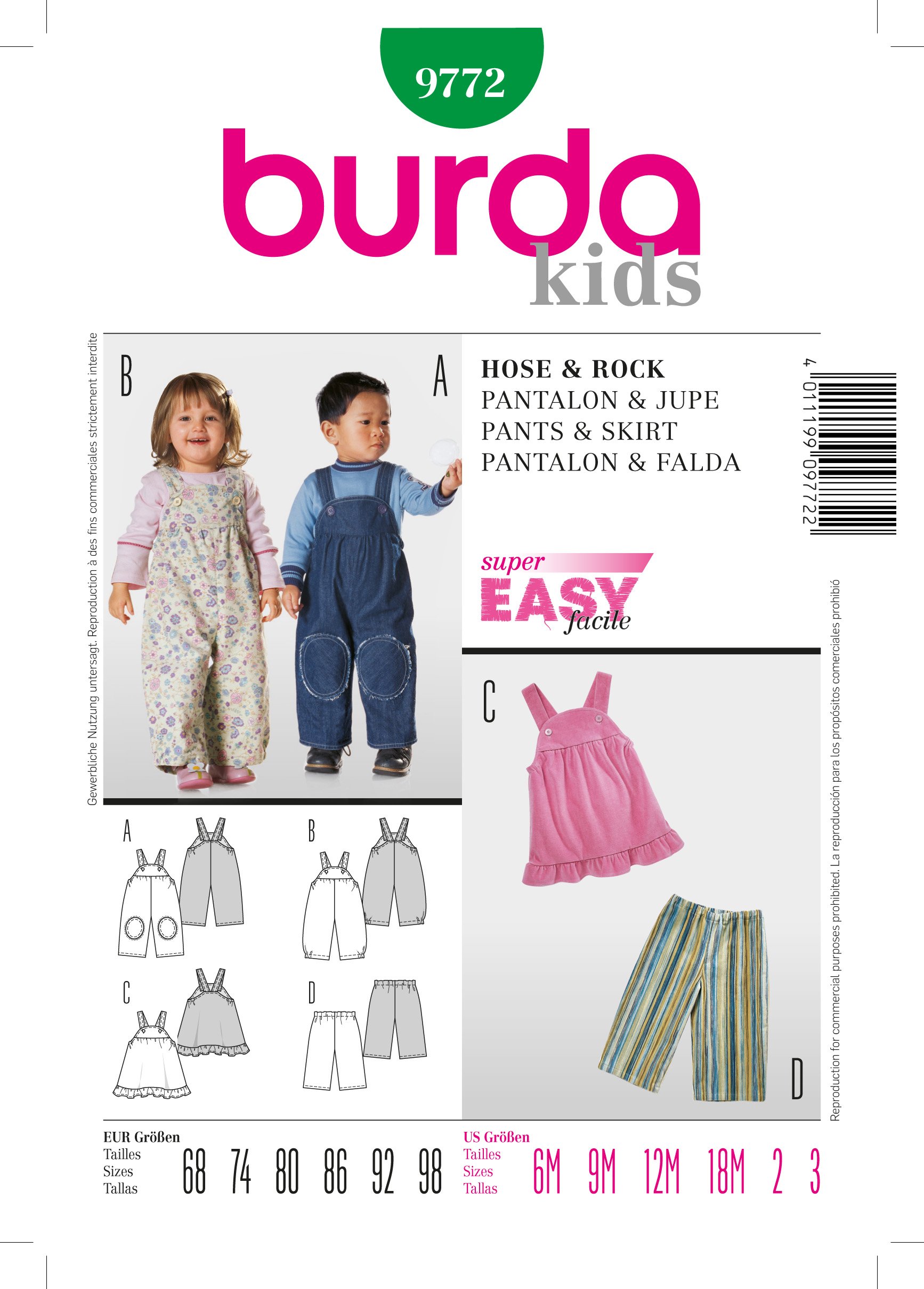 Patron Burda 9772 Pantalon et jupe