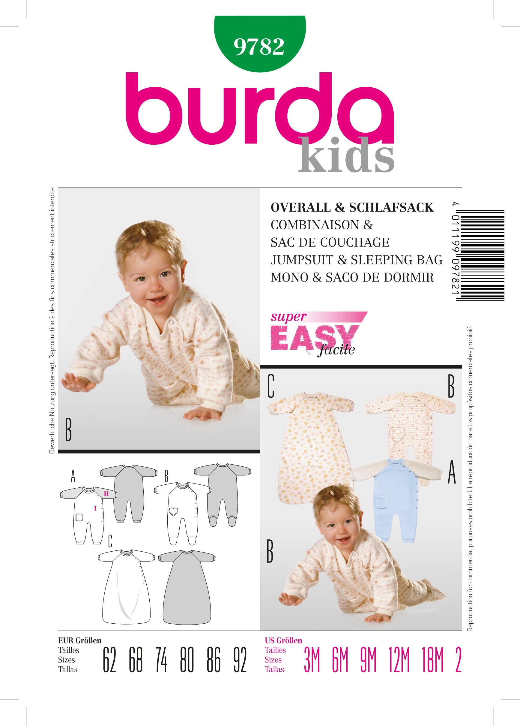 Patron Burda 9782 Combinaison et sac de couchage