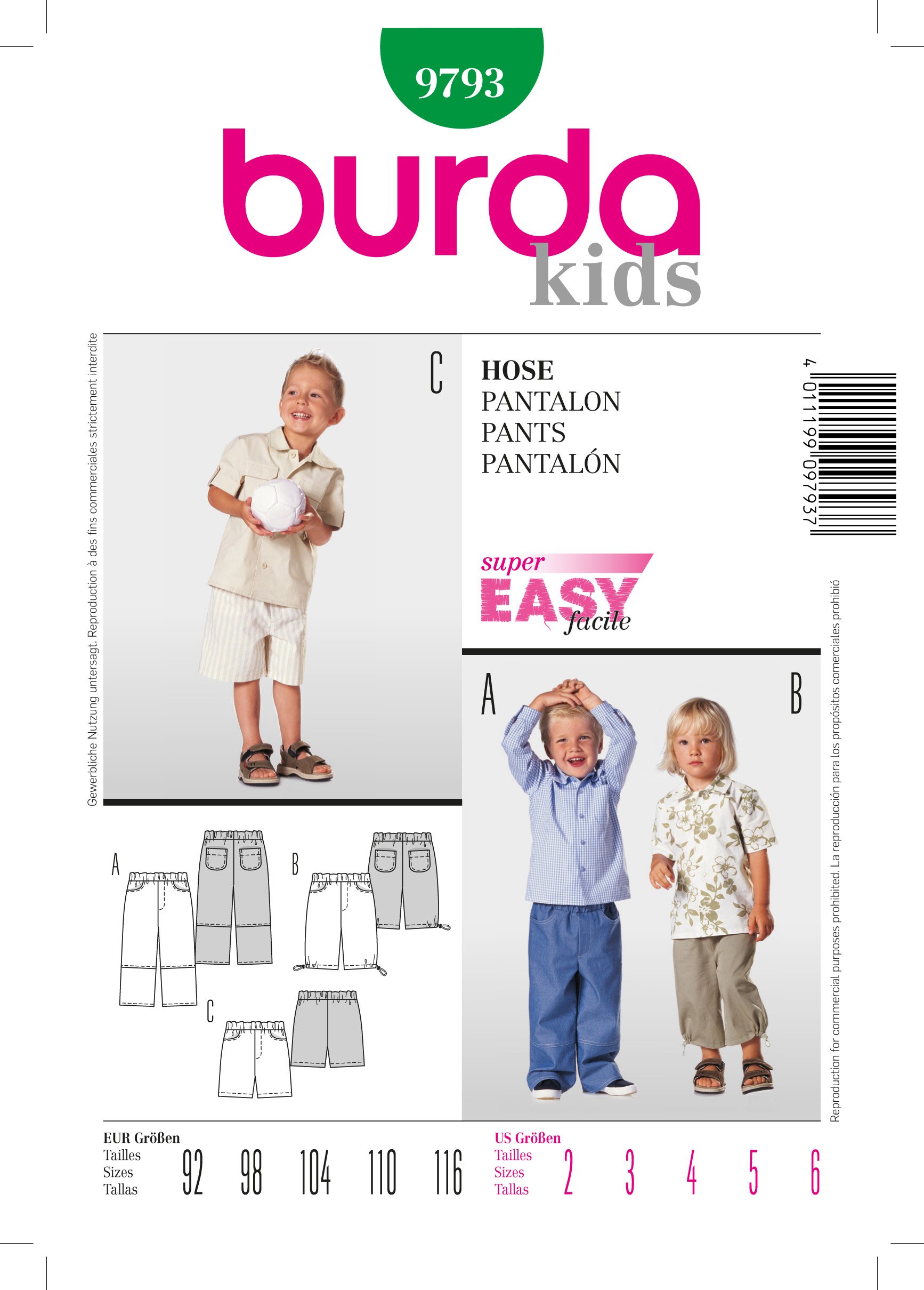 Patron Burda 9793 Pantalon