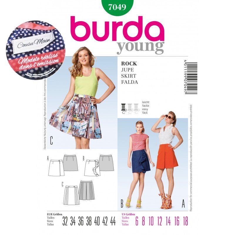 Patron Jupe Burda Cousu Main 7049