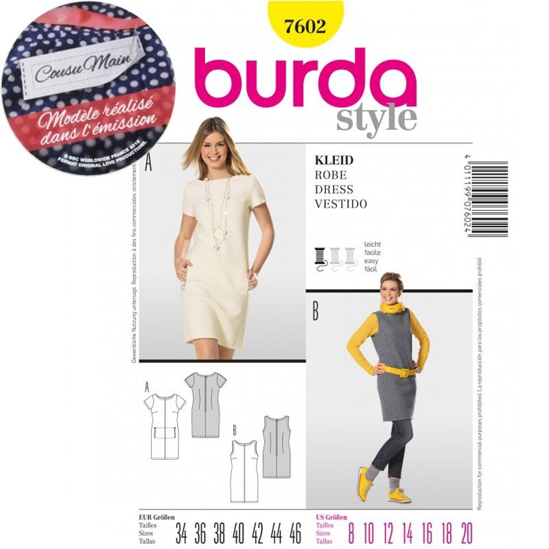 Patron Robe Burda Cousu Main 7602