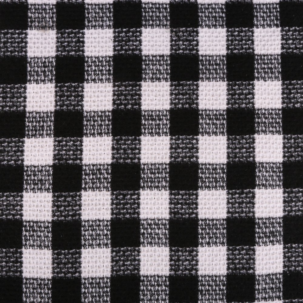 Tissu Lainage Carreaux Blancs et noirs