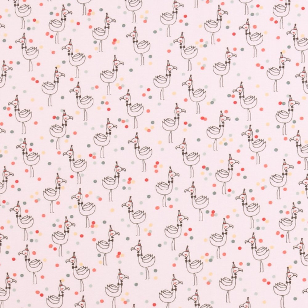 Tissu Coton Imprimé LittleBird Canards de Fête sur fond Blanc