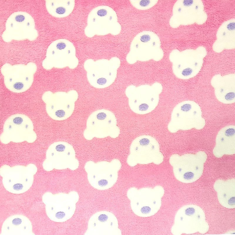 Tissu Doudou Rose Ourson