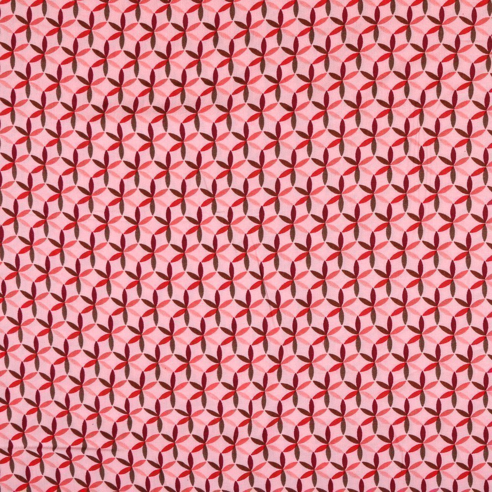 Tissu Viscose légère Rose pale Rosaces Roses et grises