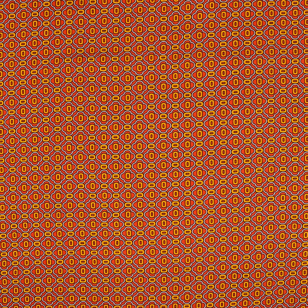 Tissu Viscose légère Orange Formes géométriques Jaune