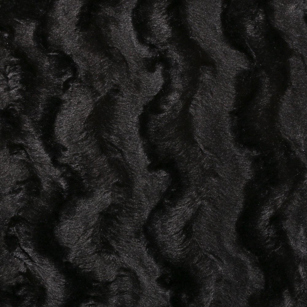 Tissu Fausse fourrure Camouflage sur fond Noir