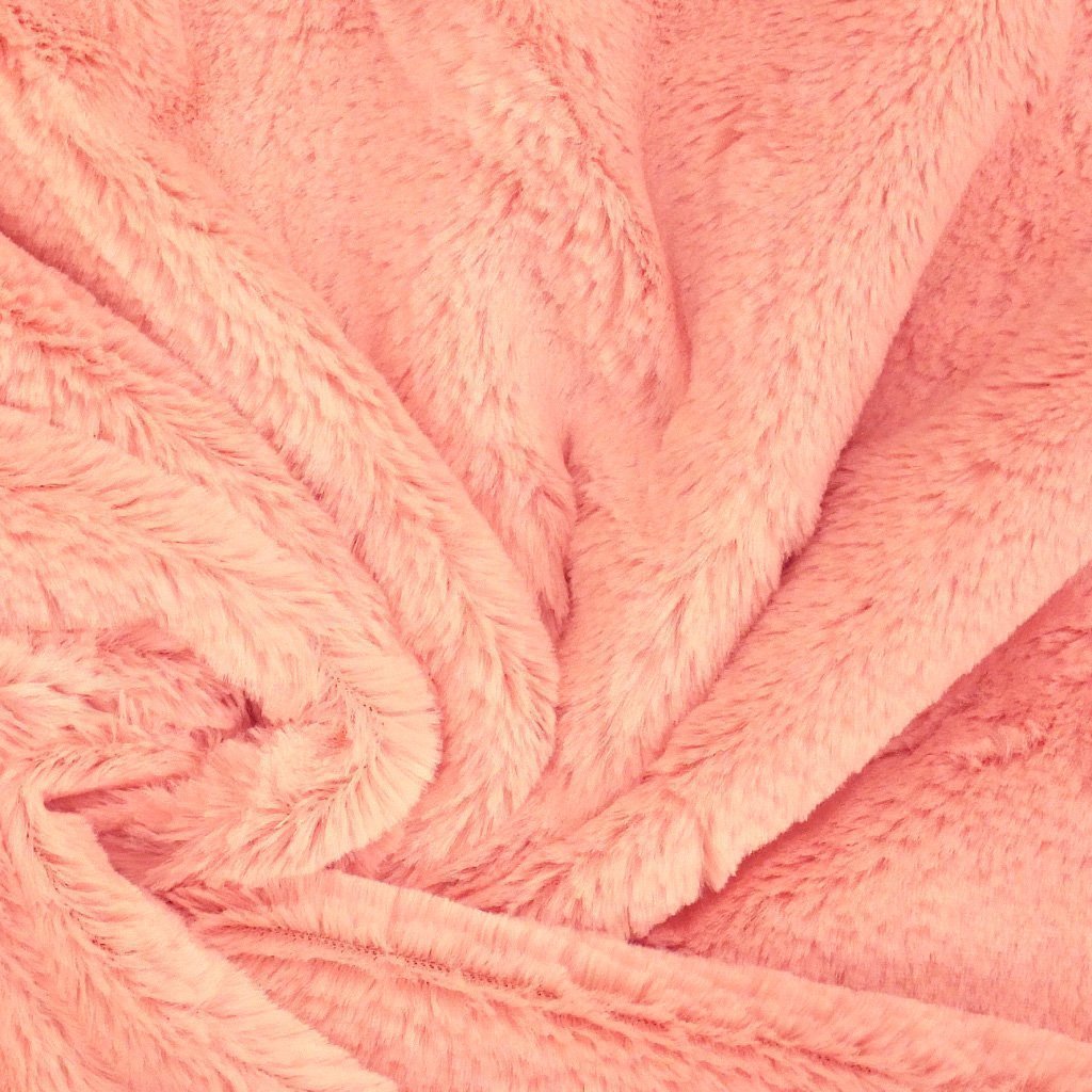 Tissu Minky Ultra doux Longs poils Rose pastel