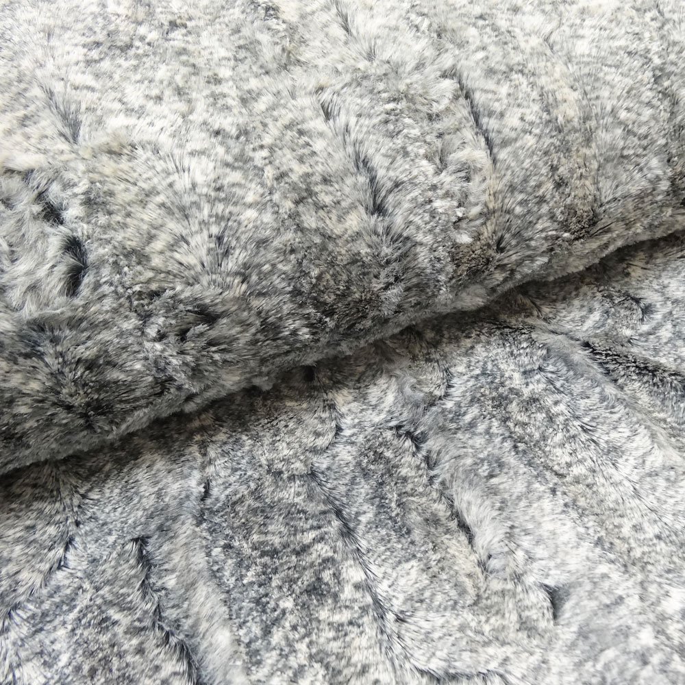 Tissu Fausse fourrure Loup gris