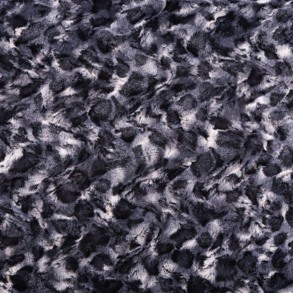 Tissu Fausse fourrure douce Panthère Bleue