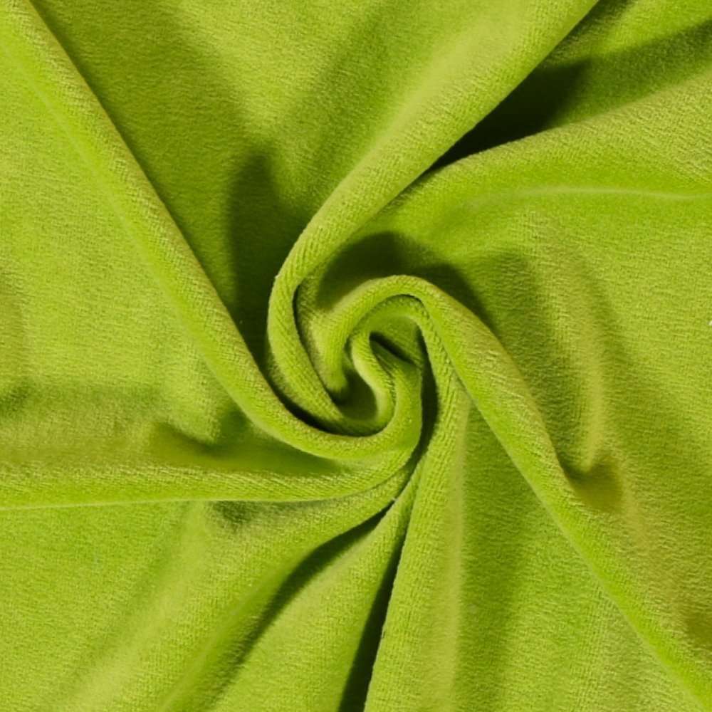 Tissu Jersey Velours tout doux Vert pomme