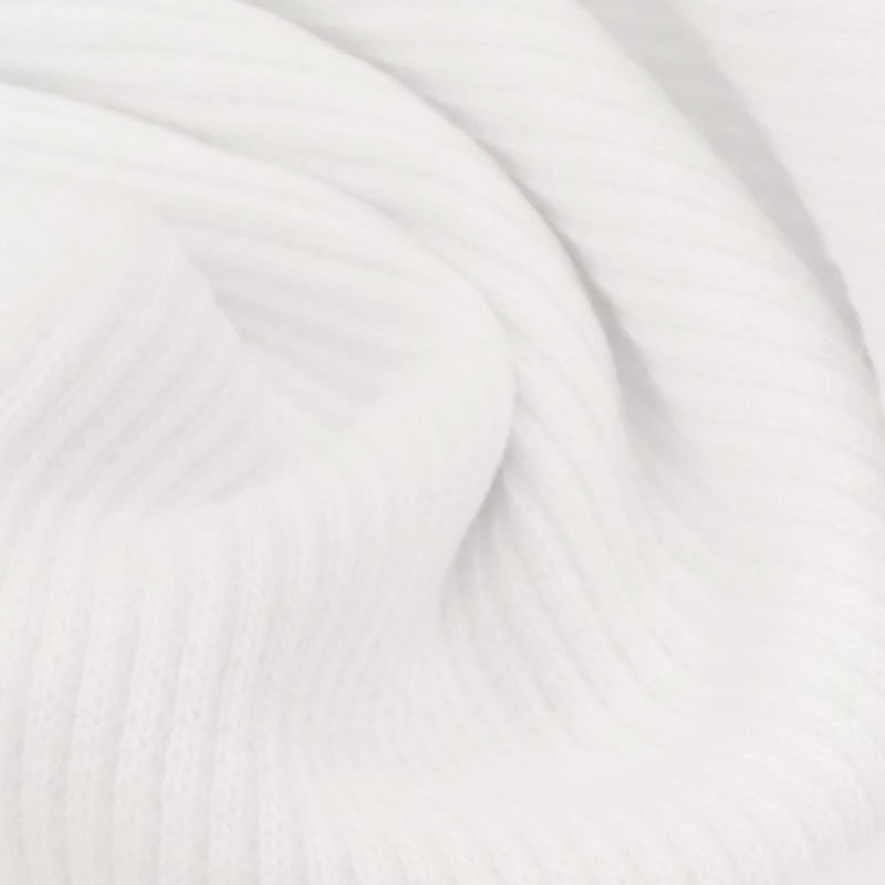 Tissu Bord côte Blanc
