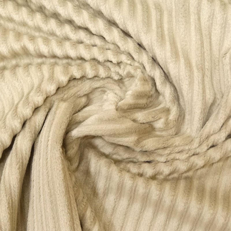 Tissu Minky Ultra doux à côtes Beige