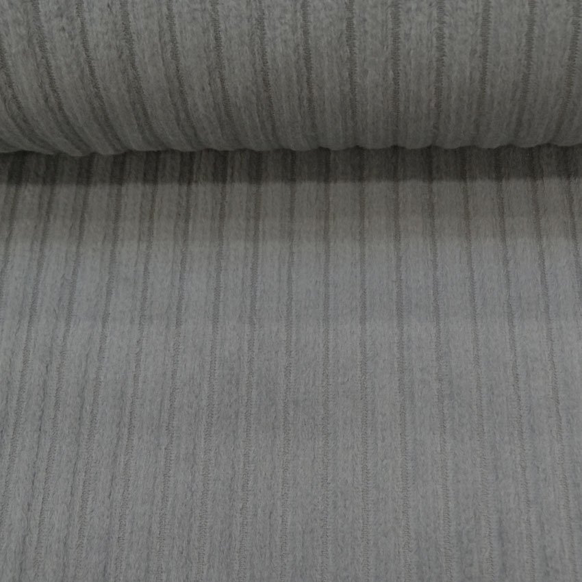 Tissu Minky Ultra doux à côtes Gris