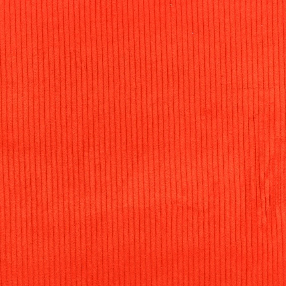 Tissu Velours Grosses côtes Rouge orangé