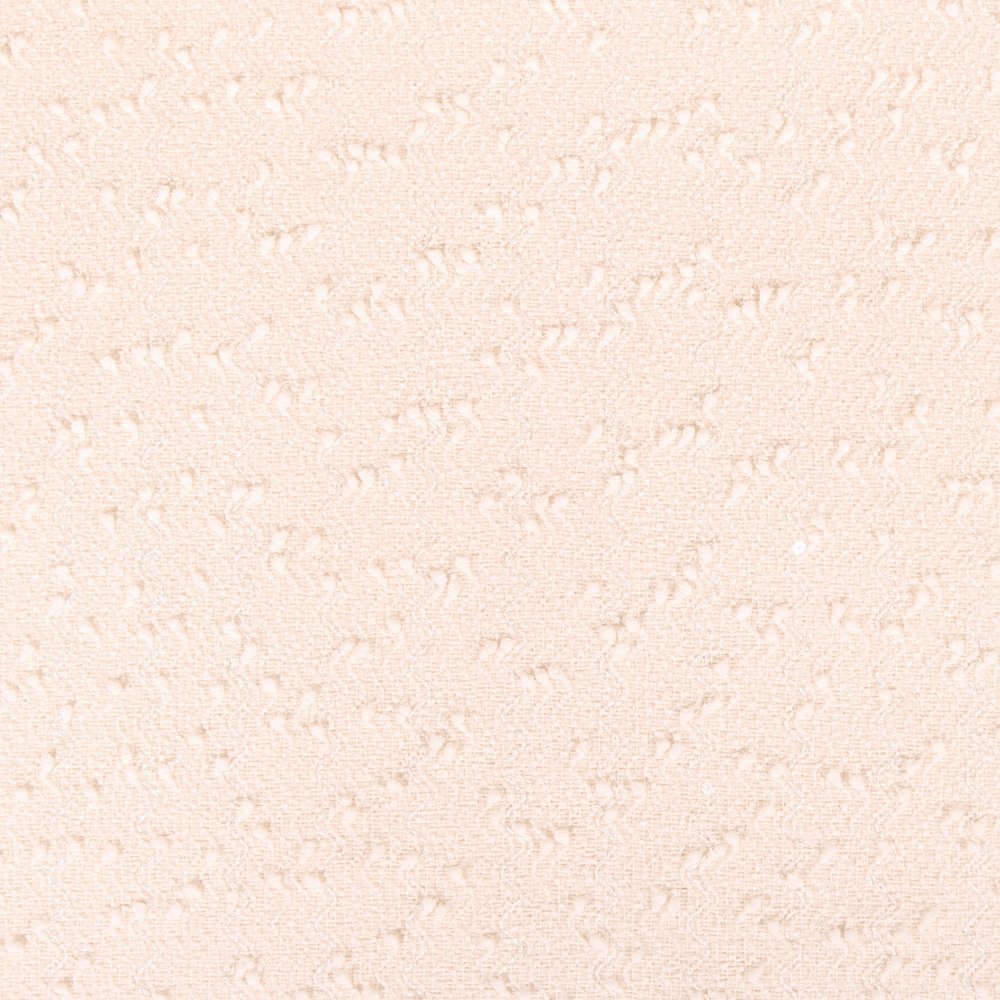 Tissu Maille Pull Mini pompom et paillettes sur fond Ecru