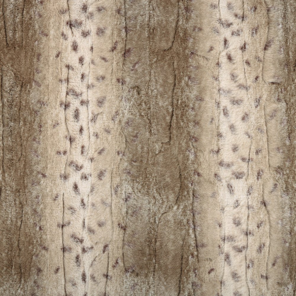 Tissu Fausse fourrure douce Camouflage moucheté Marron sur fond Kaki