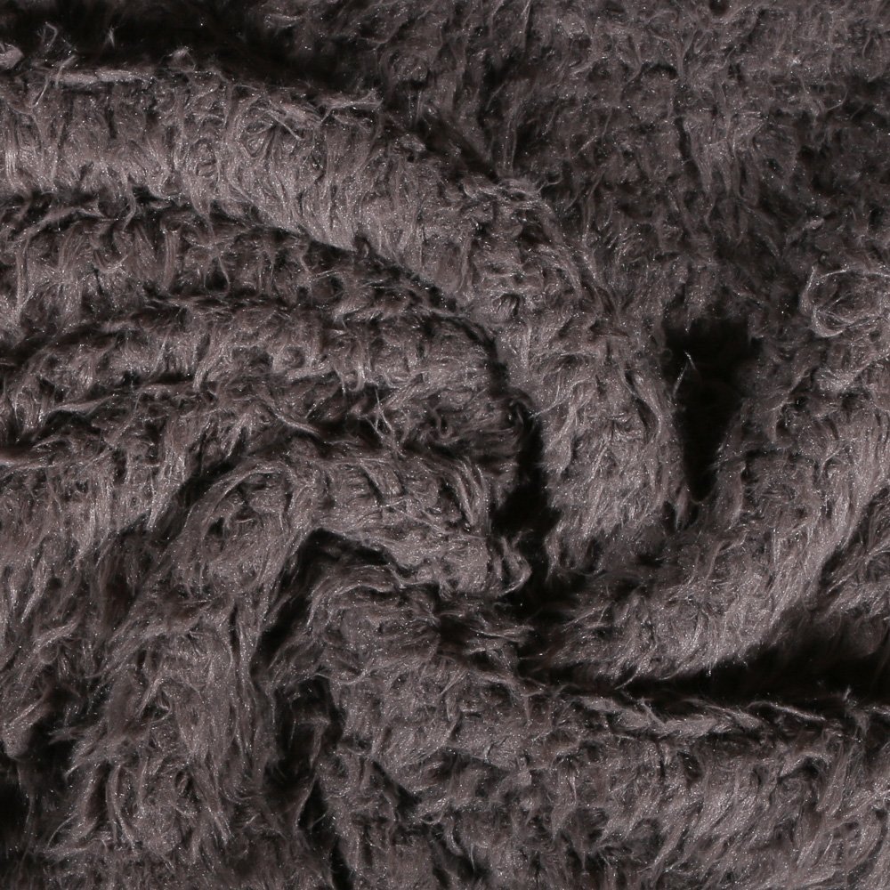 Tissu Fausse fourrure longs Poils Gris anthracite