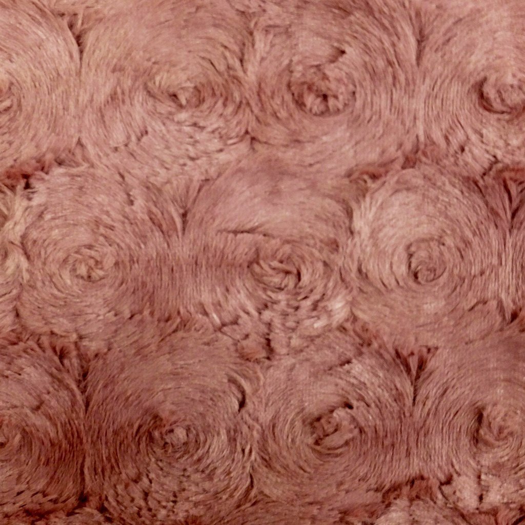 Tissu Minky Ultra doux Roses Longs poils Vieux rose