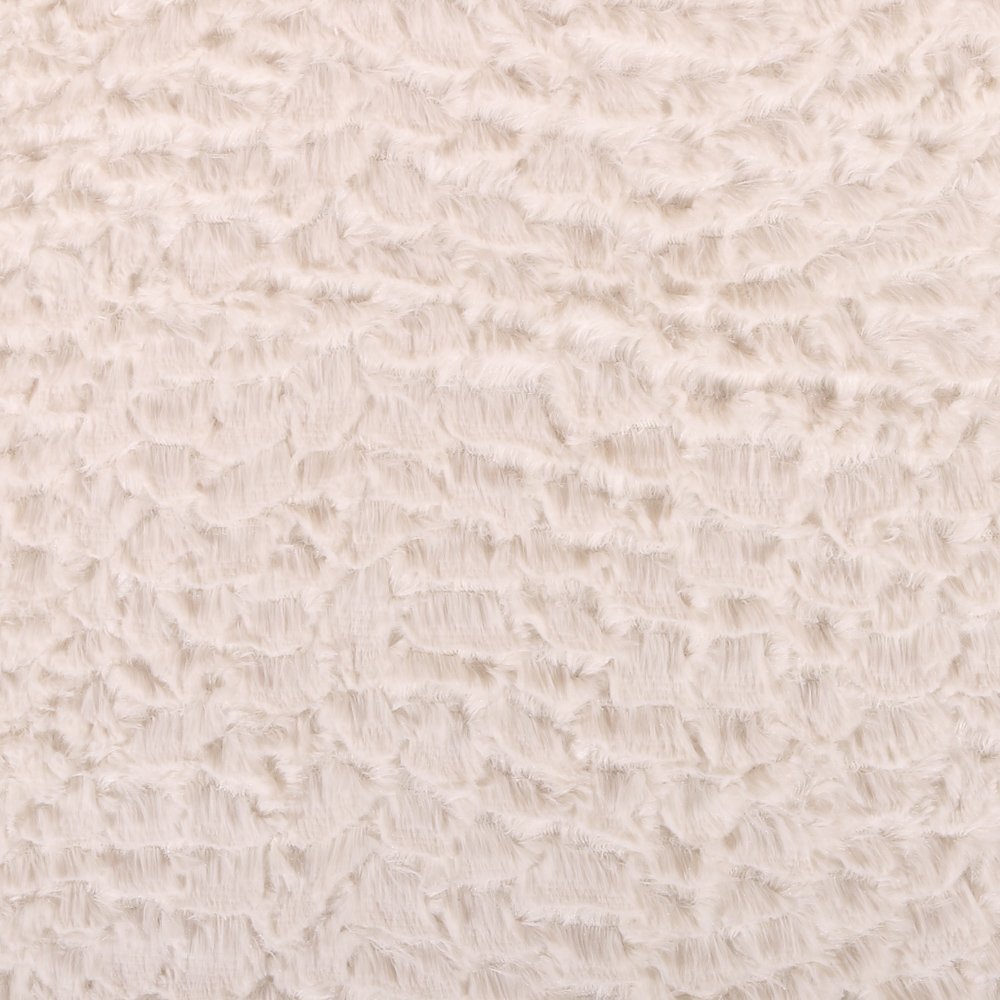 Tissu Fausse fourrure douce Ecailles sur fond Ecru