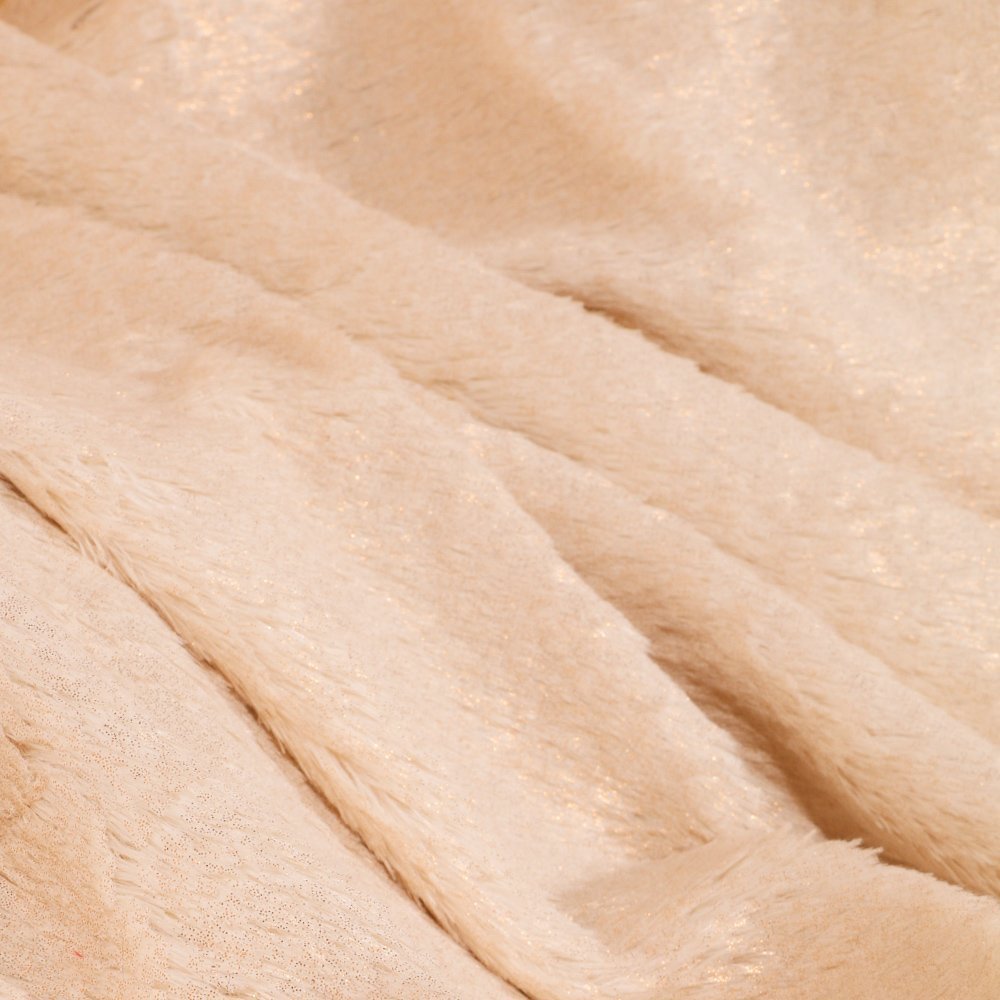 Tissu Fausse Fourrure à paillettes Beige
