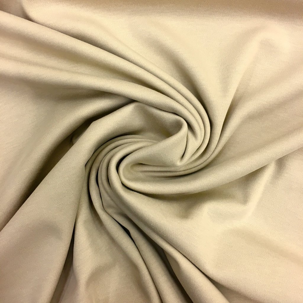 Tissu Jersey Coton uni Beige