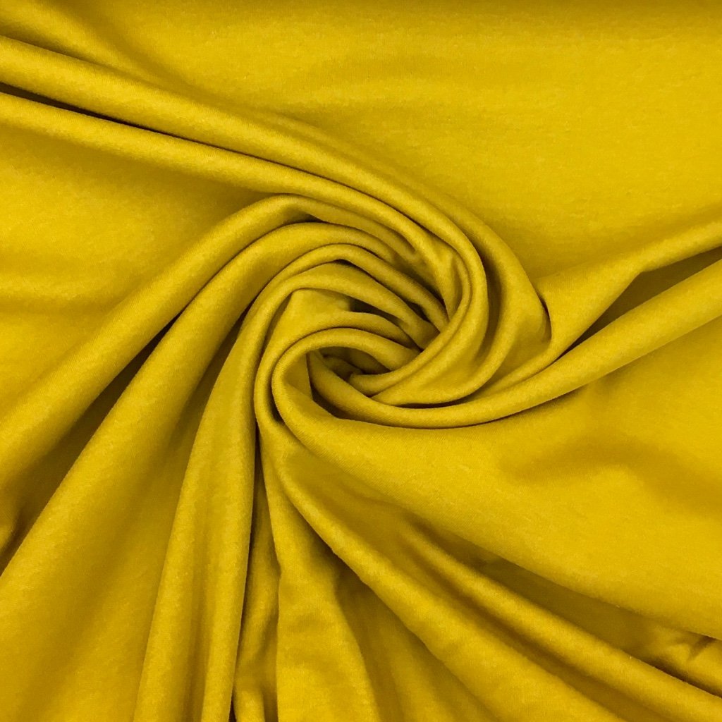 Tissu Jersey Coton uni Jaune ocre