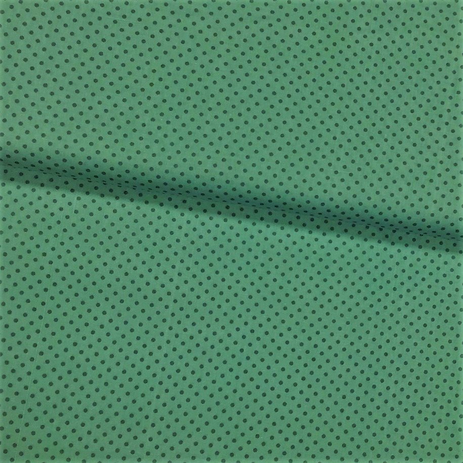 Tissu Coton imprimé Vert menthe Pois 3 mm Verts