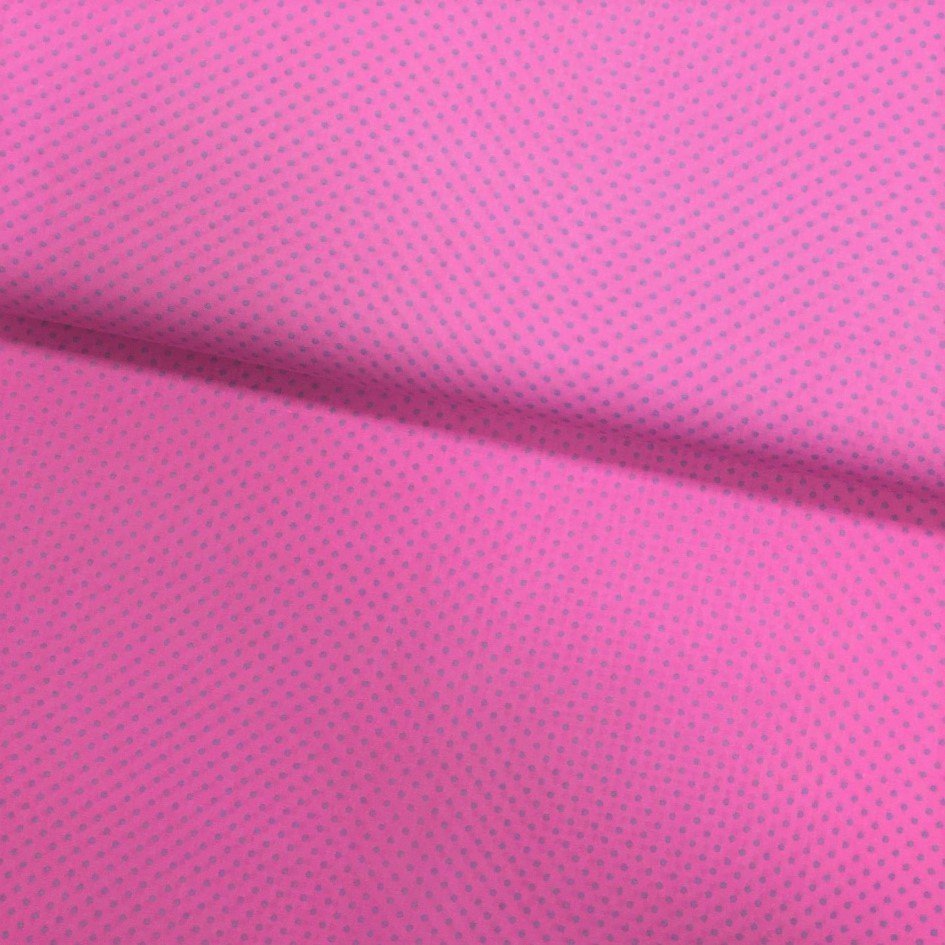 Tissu Coton imprimé Rose bonbon Pois 3 mm Vert anis