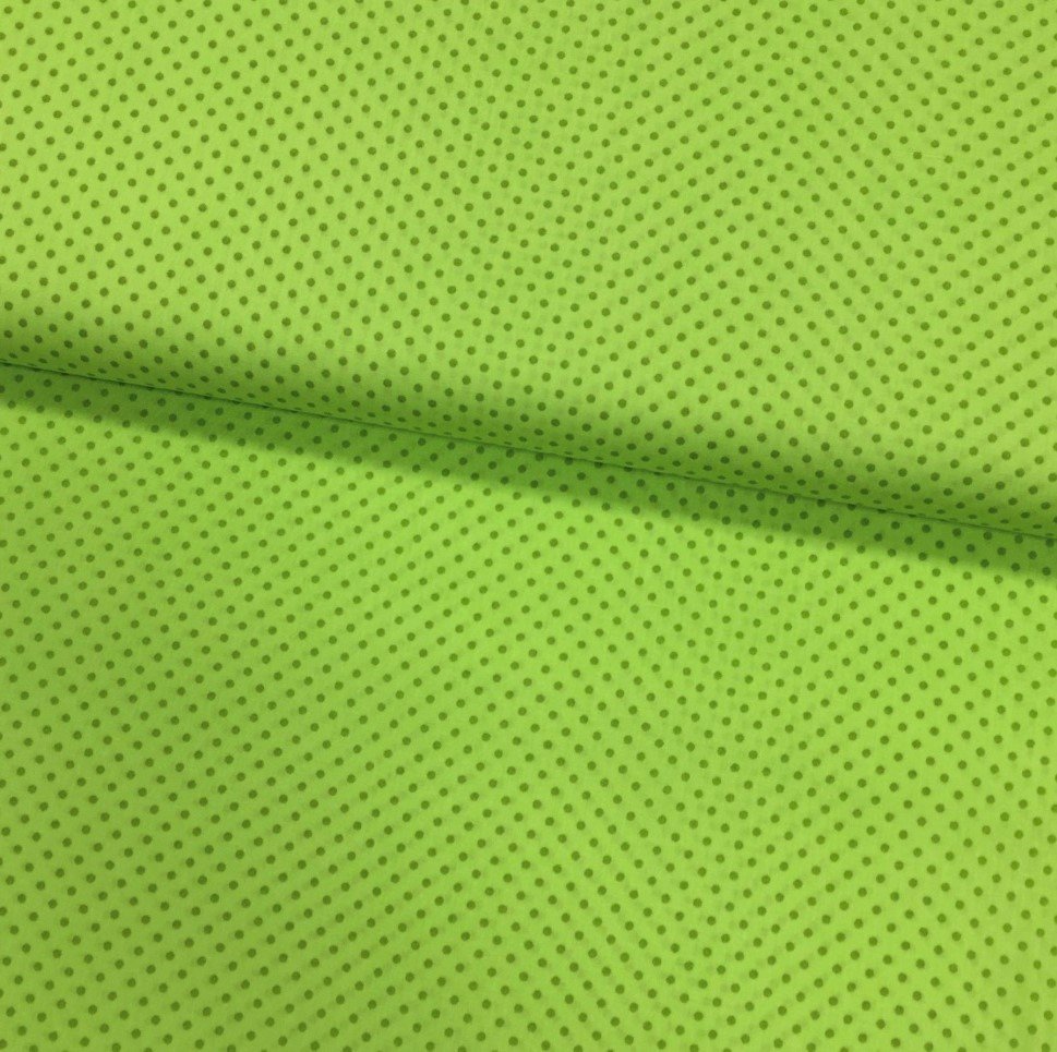 Tissu Coton imprimé Vert pomme Pois 3 mm Verts