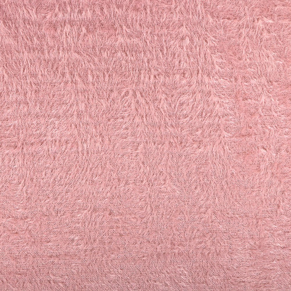 Tissu Maille Long poils Vieux rose