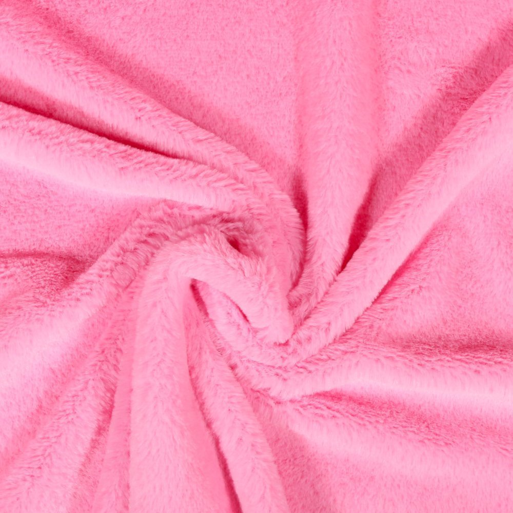 Tissu Minky Ultra doux Longs poils Rose bonbon
