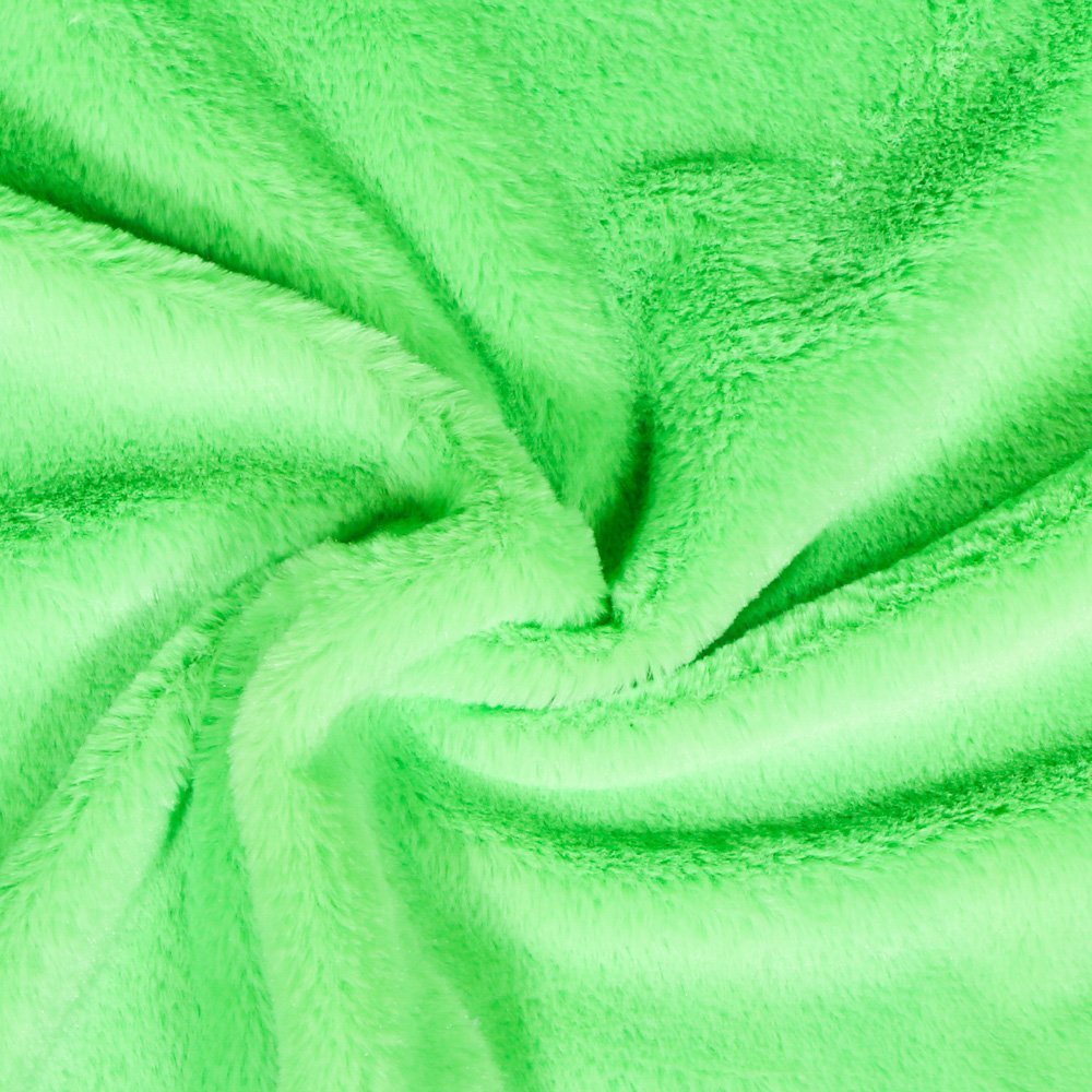 Tissu Minky Ultra doux Longs poils Vert citron