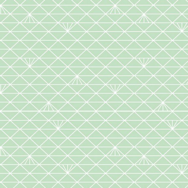 Tissu Coton enduit Christel G Design Triangle Scandinave Menthe