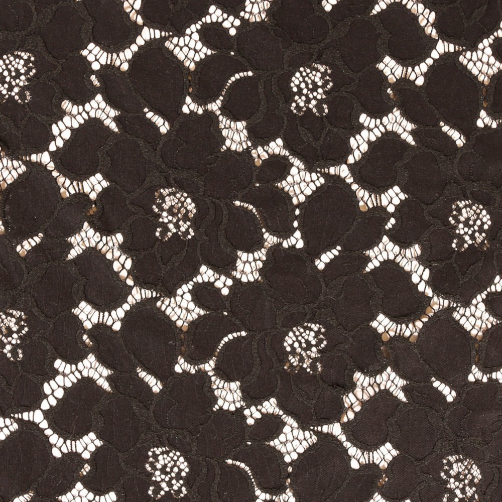 Tissu Dentelle à fleurs Noires