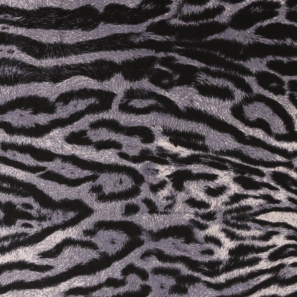 Tissu Satin Imprimé Tigre Bleu