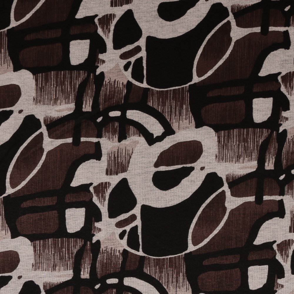 Tissu Jersey Peintures Abstraites Noires et Grises sur fond Kaki