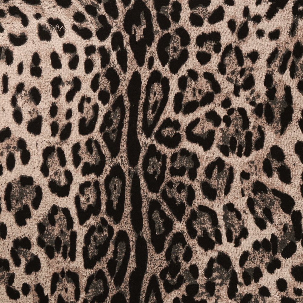 Tissu Jersey imprimé Motifs Léopard Noirs sur fond Gris