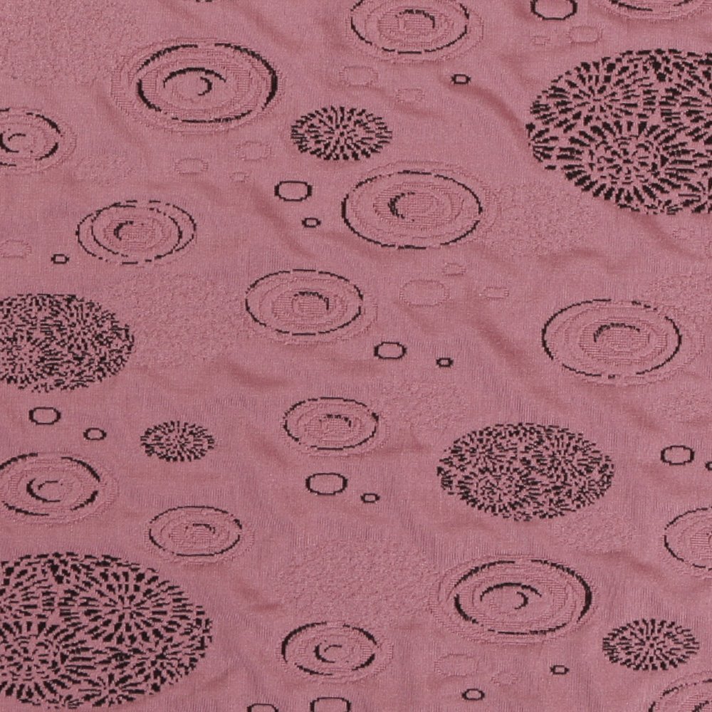 Tissu Jersey tissage relief motif Ripples Noir sur fond Vieux Rose