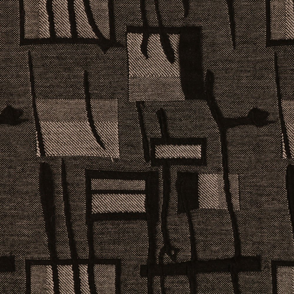 Tissu Jersey imprimé Rectangles Abstraits Noirs sur fond Gris Foncé