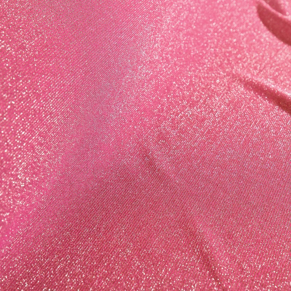 TissuMaille Jersey Gianni Tessuti Chiné Lurex Argent sur fond Framboise