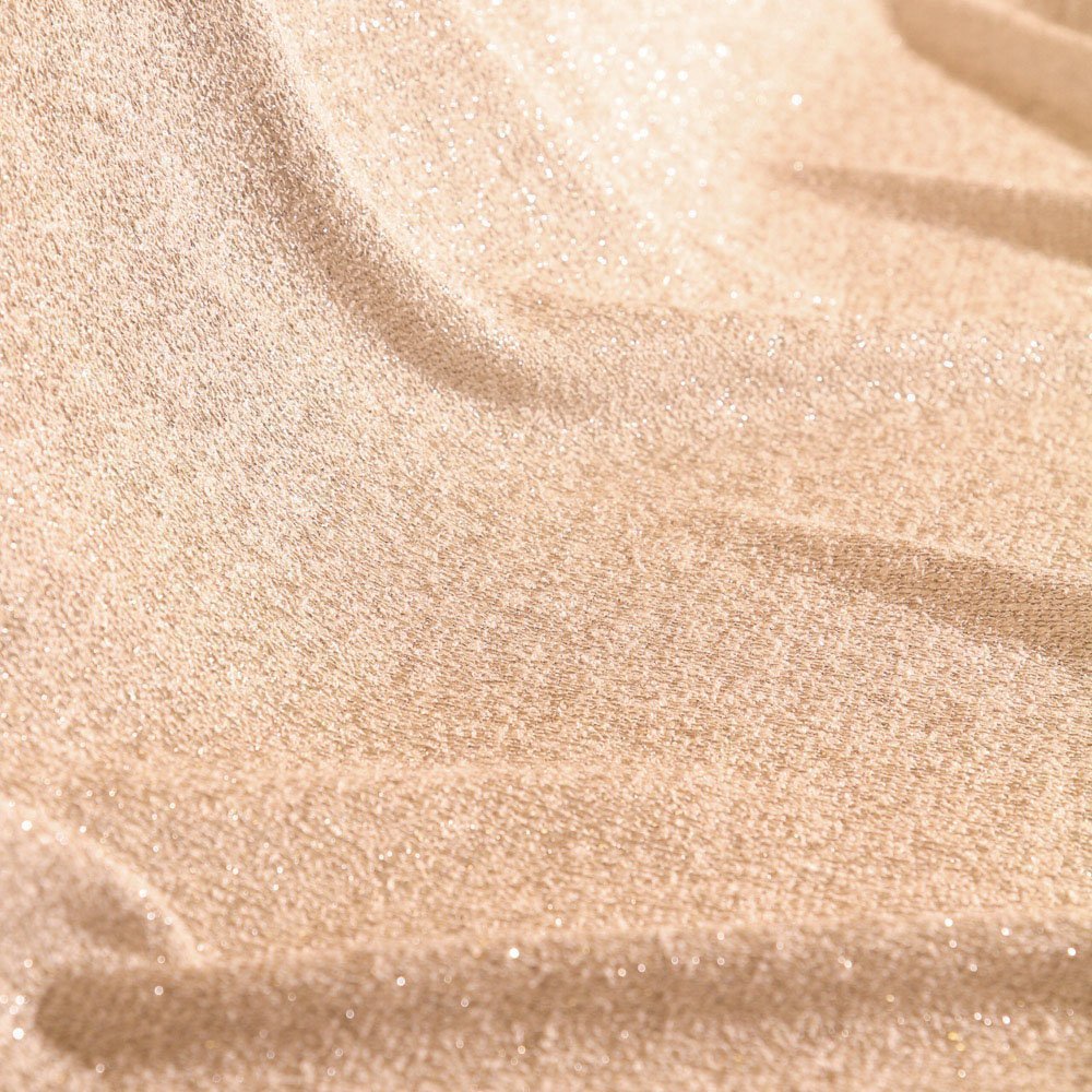 Tissu Maille Chiné Lurex Argent sur fond Ecru