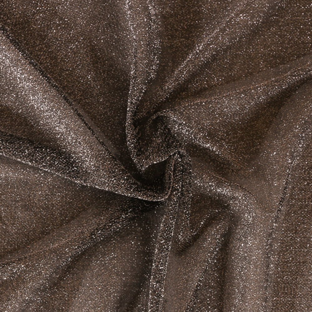 Tissu Maille extensible à paillettes Lurex Argent