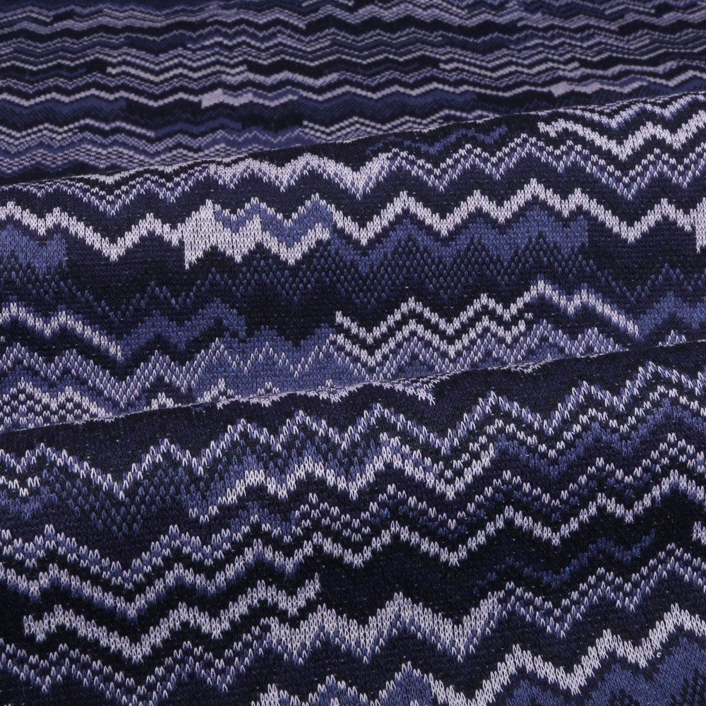 Tissu Gianni Maille Chevrons linéaire Nuance de bleu