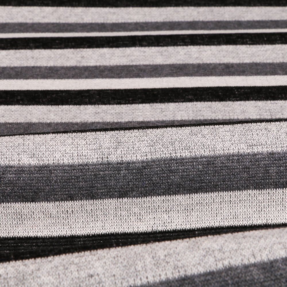 Tissu Gianni Maille Rayures Nuance de gris