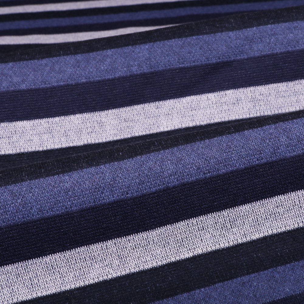 Tissu Gianni Maille Rayures Nuance de bleu