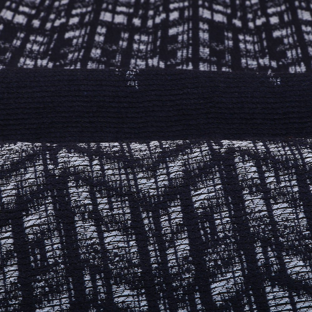 Tissu Gianni Jacquard Marine Aztèques Blancs et gris