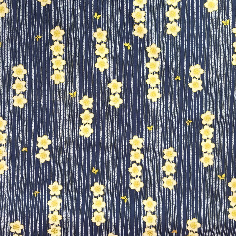Tissu Robert Kaufman Satsuki Metallic Flower Stripe Jewel