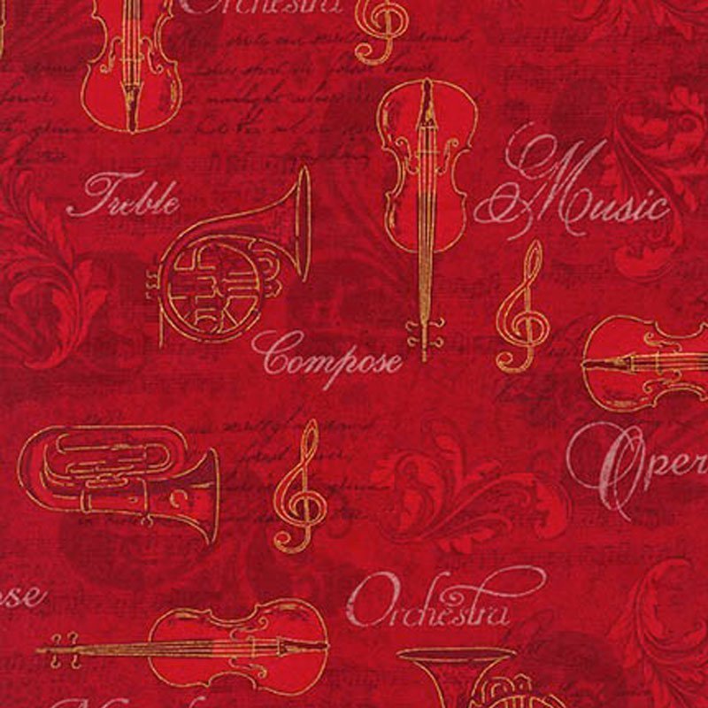 Tissu Robert Kaufman All That Jazz Metallic Red